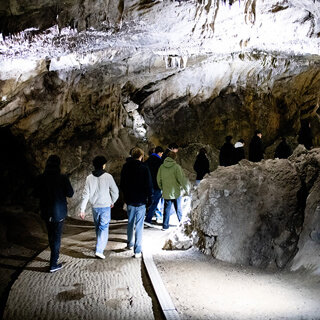 Klas op uitstap in de grotten van Remouchamps