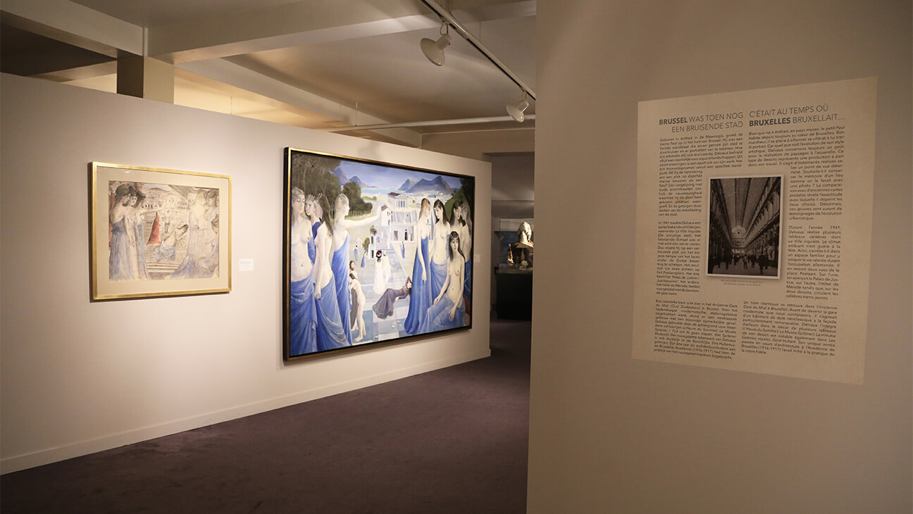 Zaal in het Paul Delvaux Museum