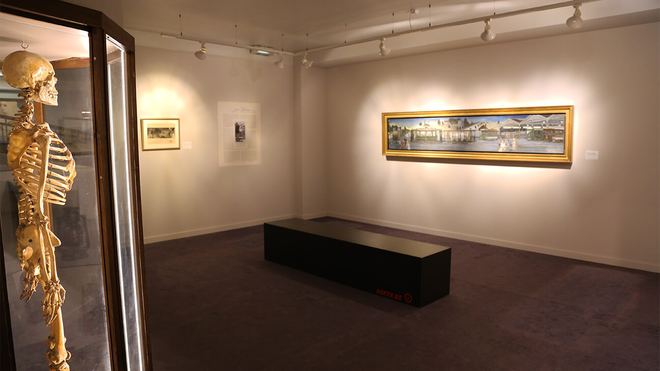 Zaal in het Paul Delvaux Museum