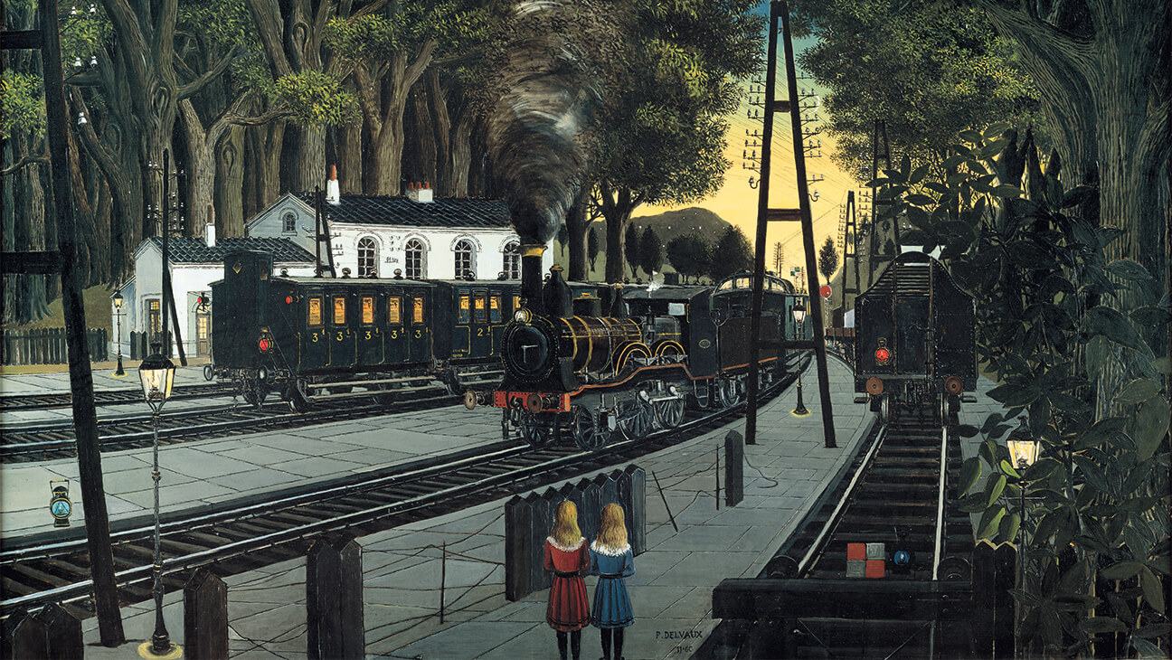 Kunstwerk 'La Gare forestiere' van Paul Delvaux