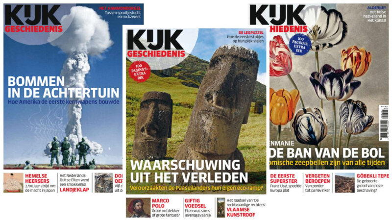 Covers van het magazine 'kijk geschiedenis'