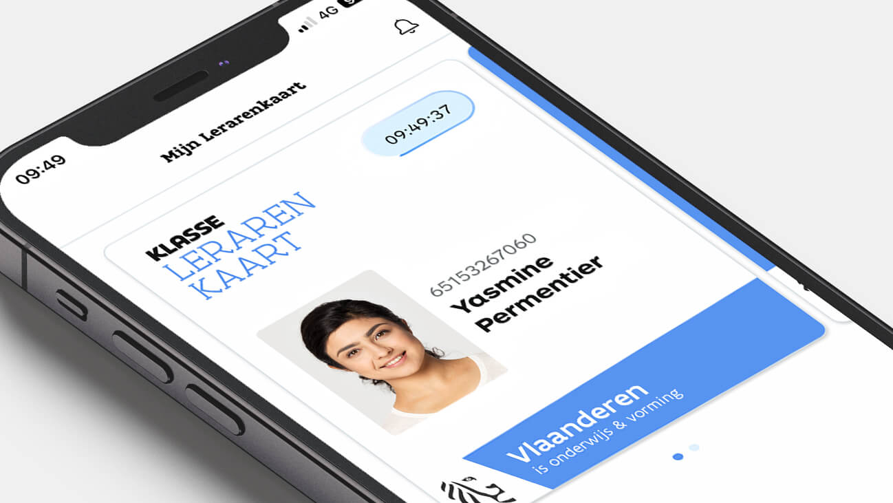 Voorbeeld van je Lerarenkaart in de Lerarenkaart-app