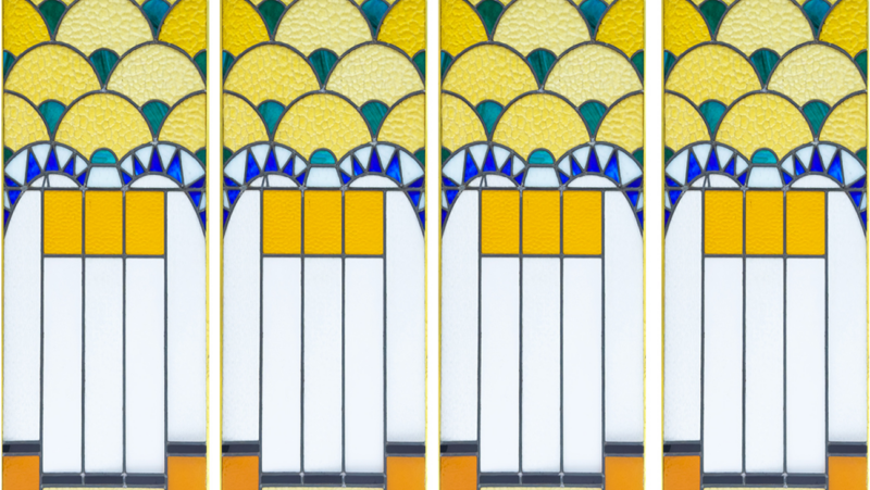 Art Deco glas-in-loodraam