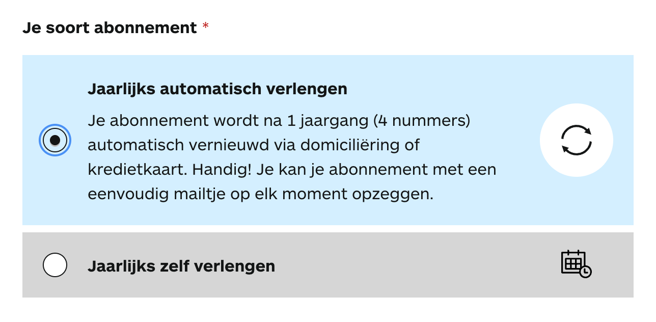 Je hebt 2 soorten abonnementen voor Klasse Magazine