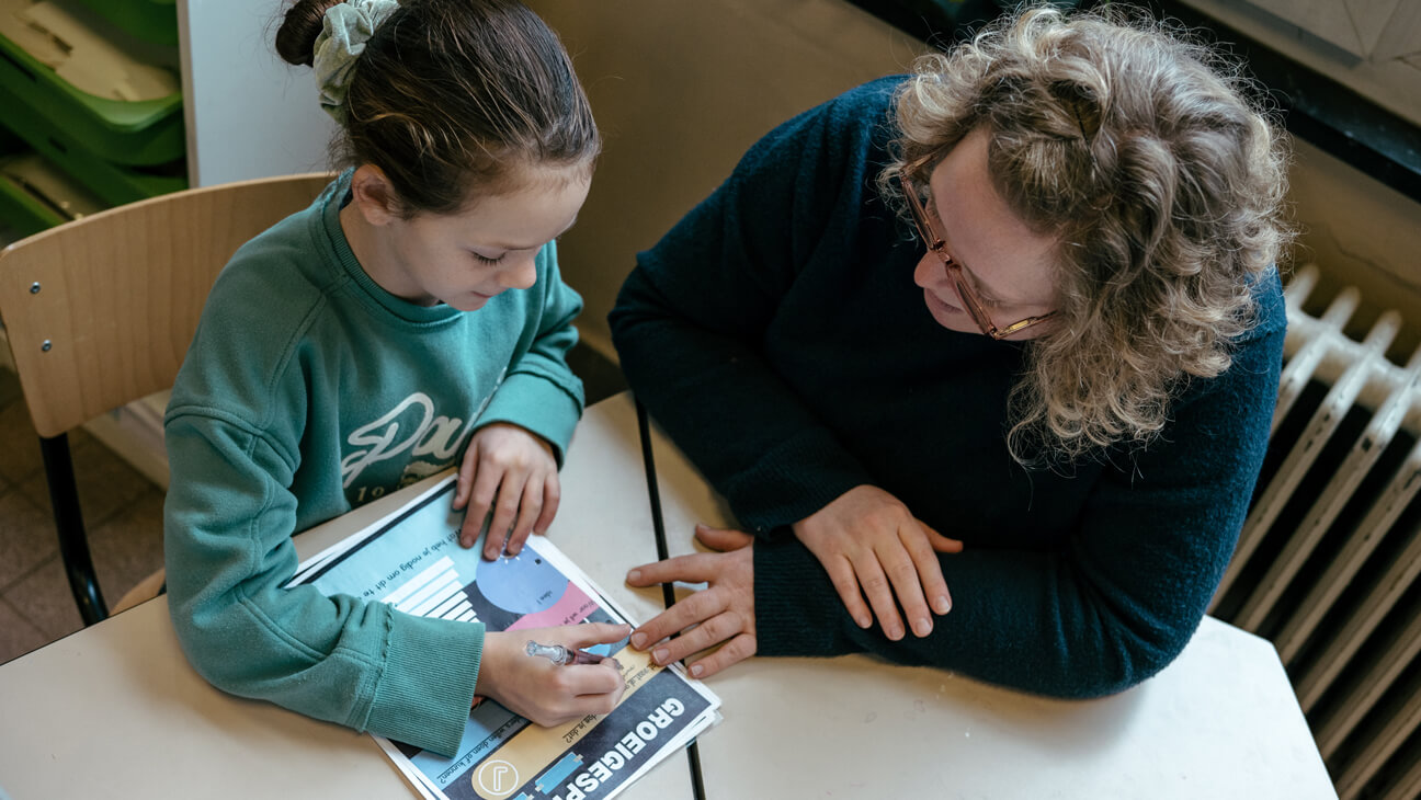 Elke leerling krijgt voor het groeigesprek 2 vragen mee om zelf vooraf te beantwoorden