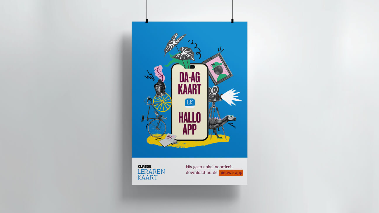 Lerarenkaart-app poster voorbeeld