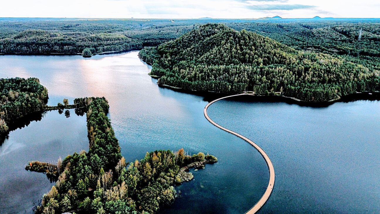 Fietsen over water Park Hoge Kempen